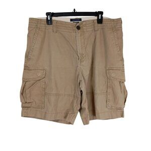 Tommy Hilfiger Cargo Shorts Mens Tan Size 38 100% Cotton Casual With Pockets